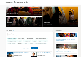 Screenshot of the enhanced News and Announcement page 